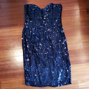 LIKE NEW! French Connection sequined blue dress